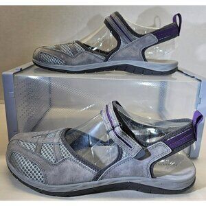 Merrell Women's Grey/ Purple/Black Siren 2 Wrap Hook&Loop Suede Sandals Size 11M